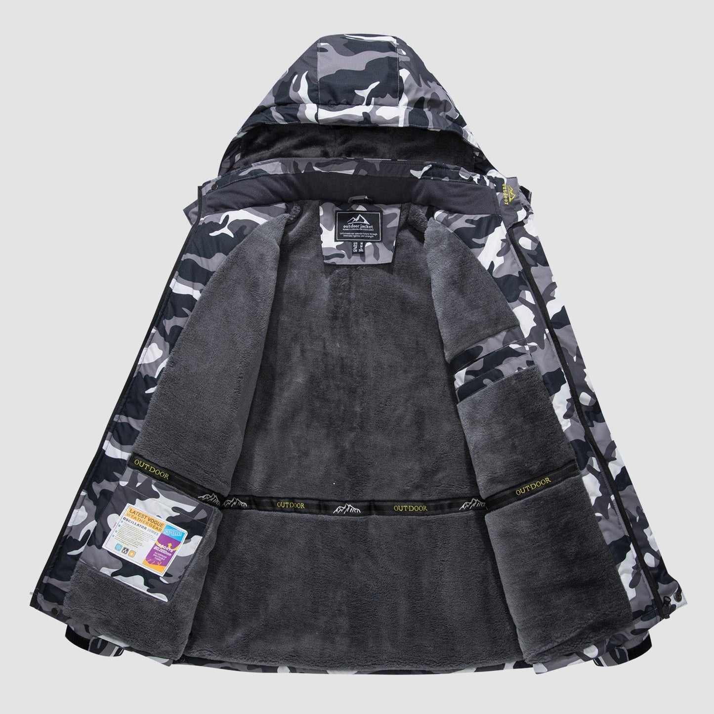 Men's Water Resistant Ski Jacket - Fleece Lined Parka