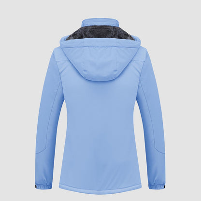 Women's Water-Resistant Fleece Ski Jacket with 4 Pockets