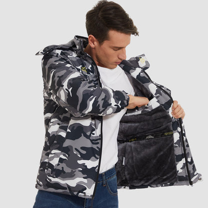 Men's Water Resistant Ski Jacket - Fleece Lined Parka