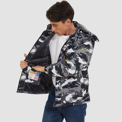 Men's Water Resistant Ski Jacket - Fleece Lined Parka