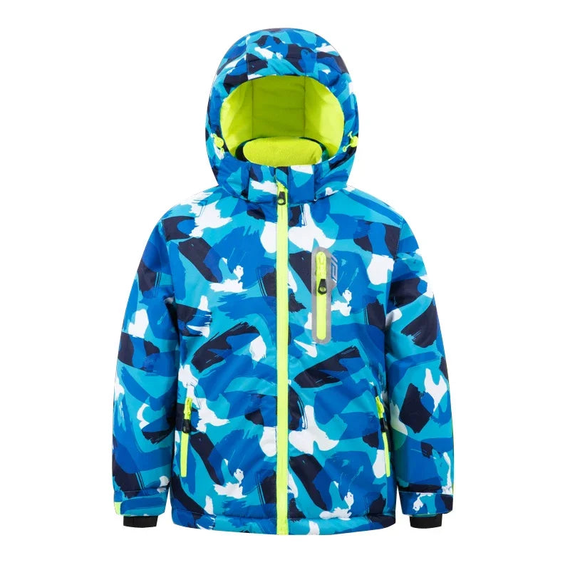 Casaco de esqui e calças para crianças, coupe-vent, imperméable, ensemble de snowboard, quente, trajes de neve, vêtements d'extérieur, meninos, meninas, hiver 