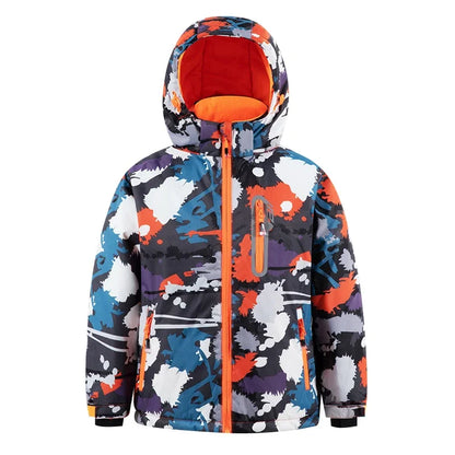 Casaco de esqui e calças para crianças, coupe-vent, imperméable, ensemble de snowboard, quente, trajes de neve, vêtements d'extérieur, meninos, meninas, hiver 