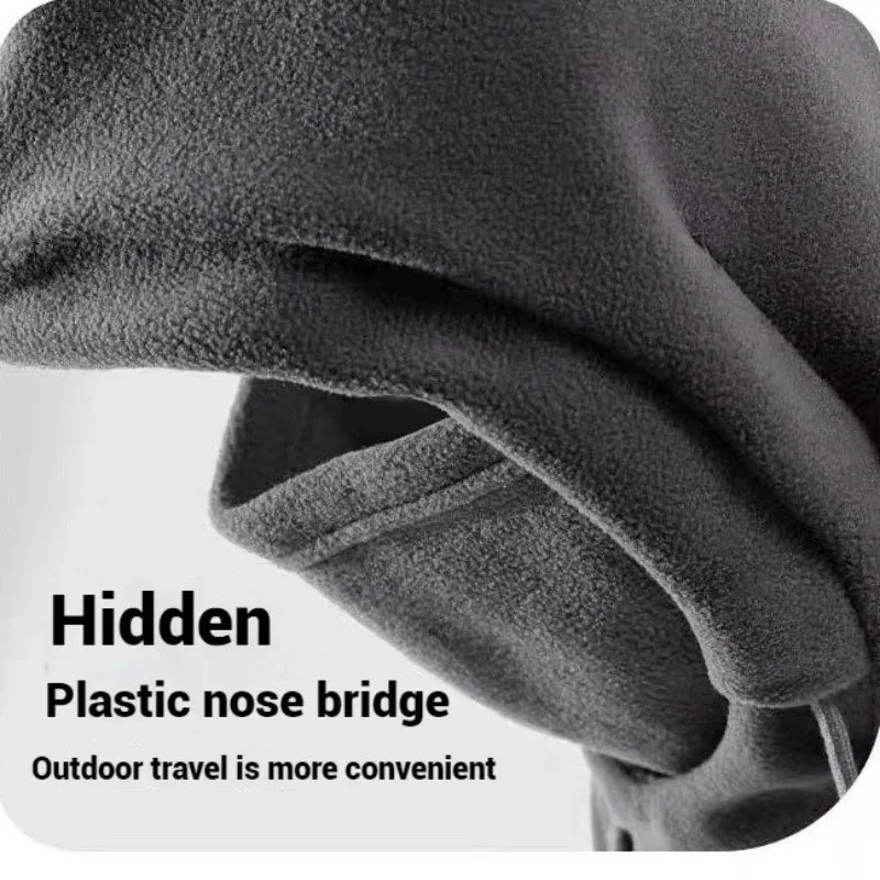 Bonnet d'hiver chaud avec masque et cache-cou 3 en 1, cagoule coupe-vent pour hommes et femmes, idéal pour le vélo et les conditions climatiques froides. 