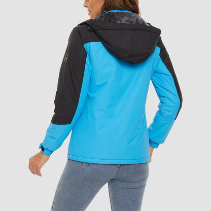 Women's Water-Resistant Fleece Ski Jacket with 4 Pockets