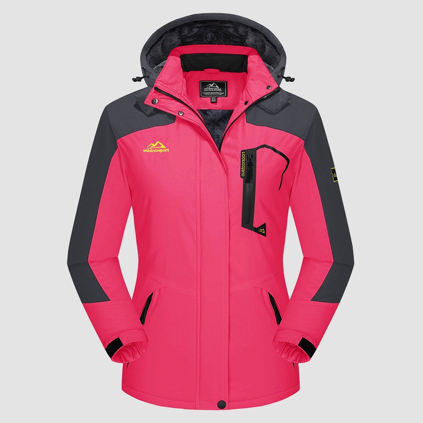 Women's Water-Resistant Fleece Ski Jacket with 4 Pockets