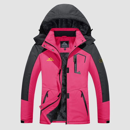 Women's Water-Resistant Fleece Ski Jacket with 4 Pockets