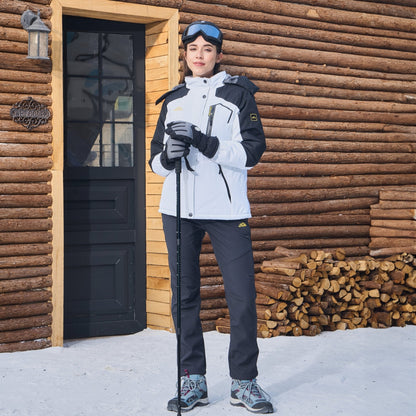 Women's Water-Resistant Fleece Ski Jacket with 4 Pockets