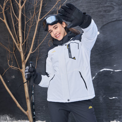 Women's Water-Resistant Fleece Ski Jacket with 4 Pockets