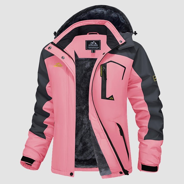 Women's Water-Resistant Fleece Ski Jacket with 4 Pockets