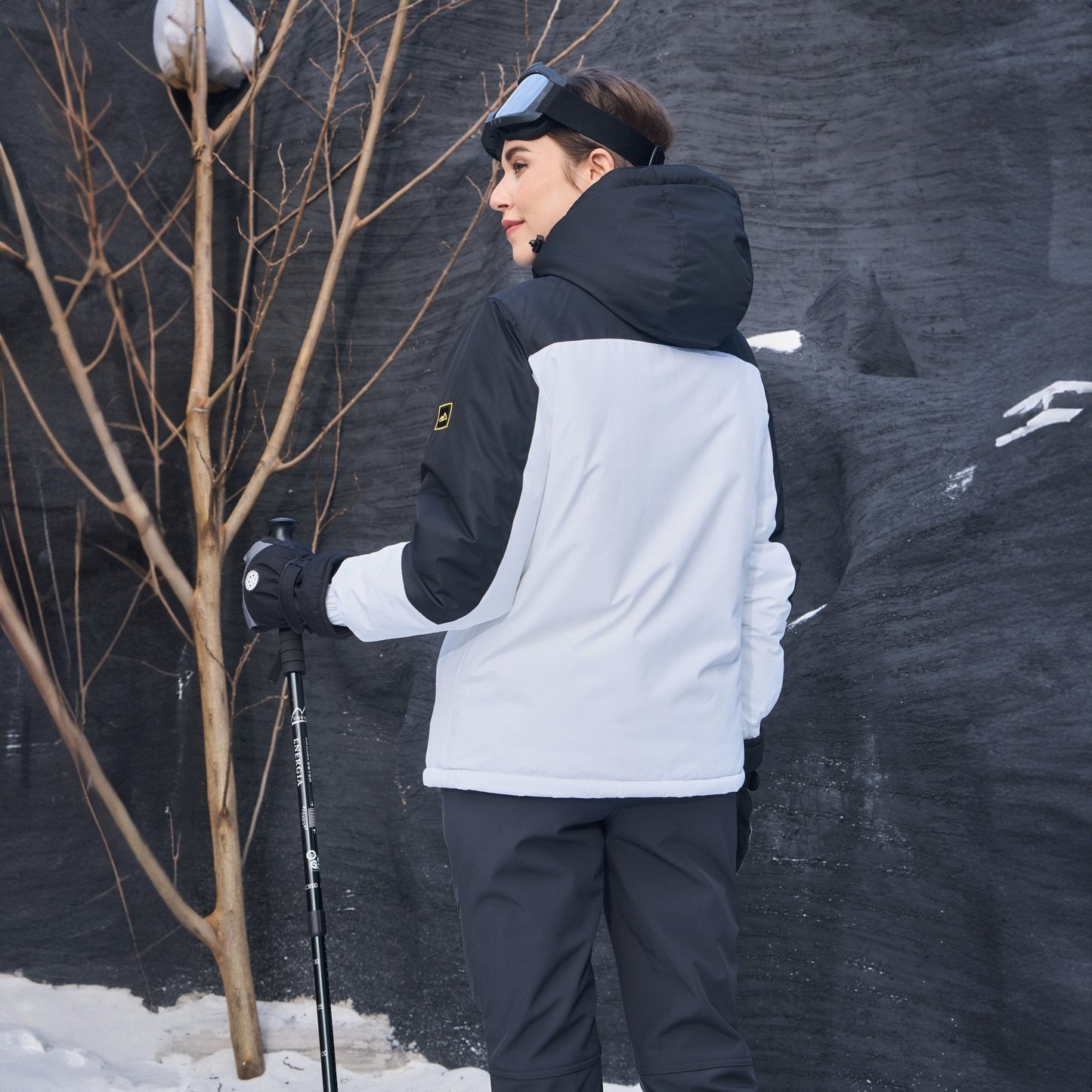 Women's Water-Resistant Fleece Ski Jacket with 4 Pockets